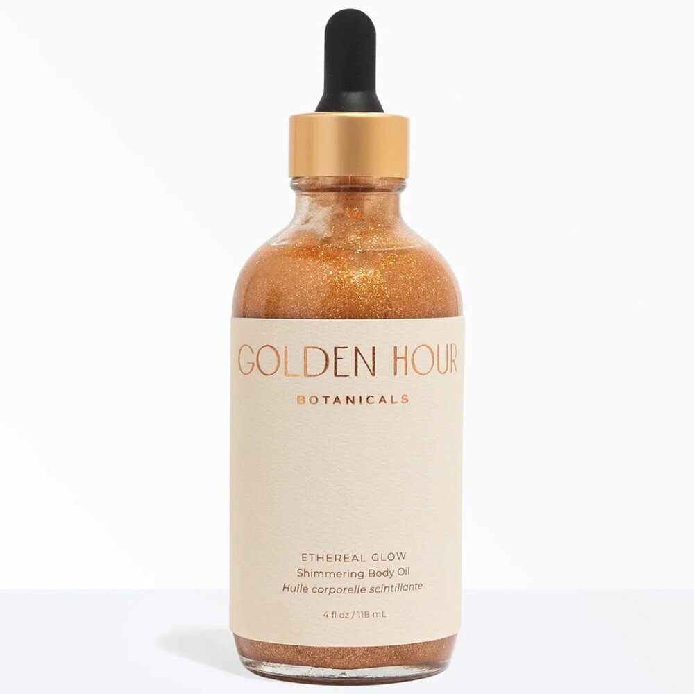Golden Hour Botanicals Ethereal Glow - Shimmering Body Oil with Free Dry Brush